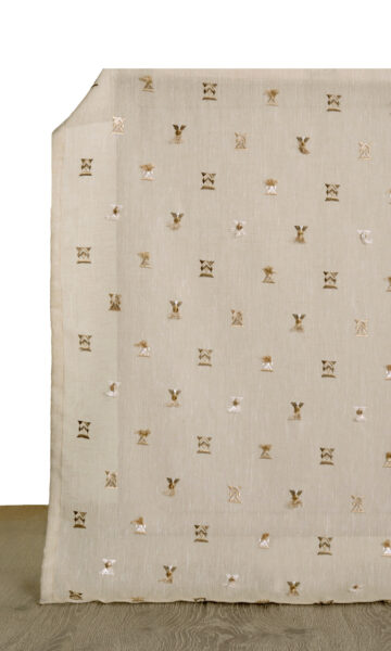 Beige Embroidery Extra Long Custom Drapes
