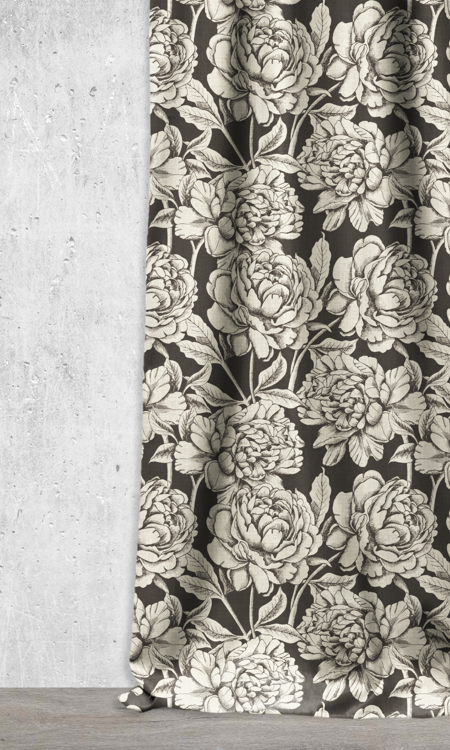 Botanical Bliss' Floral Print Curtains (Black/ Milky White) – Spiffy Spools