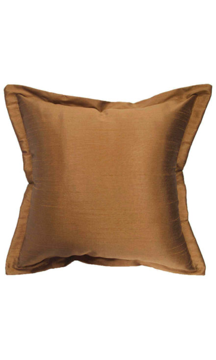 Brown Silk Flange Edge Cushion
