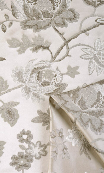 Floral Beige Extra Long Custom Curtain