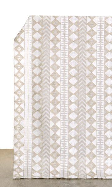 Geometric Embroidery Patterned Custom Window Drapes