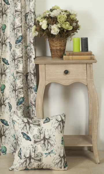 Floral Printed Custom Drapes & Cushion For Living Room