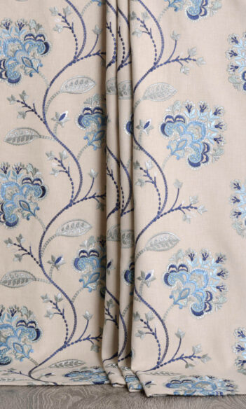 Floral Embroidery Extra Long Custom Curtains