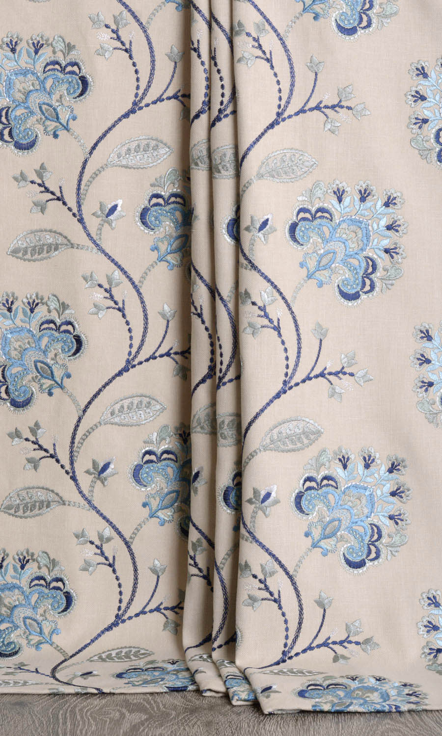 Fernista Chambray Blue Cotton 140cm Wide Curtain/Craft Fabric 