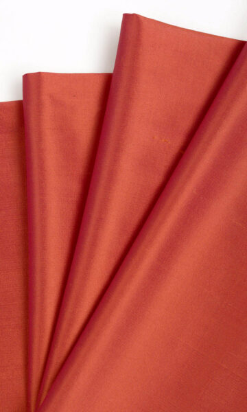 Red Silk Custom Drapery & Roman Blinds