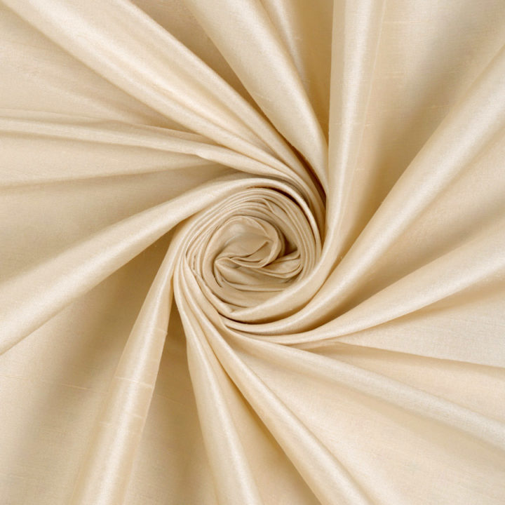 ‘Cigno’ Shantung Silk Custom Size Fabric Blinds (Pale Beige)