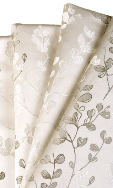 Floral Beige Double Pinch Pleat Custom Drapery