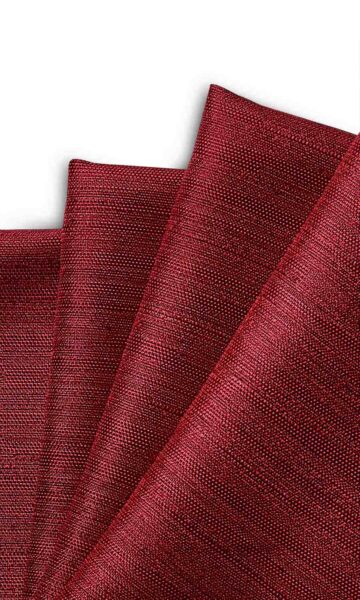 Red Custom Drapery & Roman Blinds