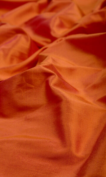 Orange Silk Custom Window Treatments For Dining Room