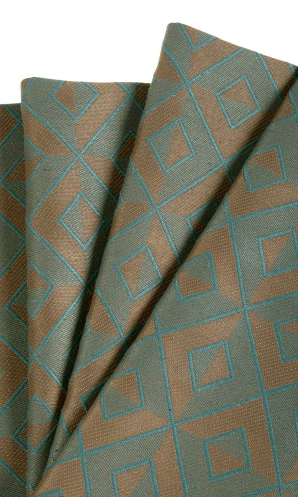 'Smeh' Woven Diamond Patterned Blinds (Turquoise Blue/ Brown)