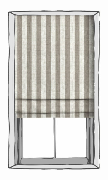 Grey Striped Custom Roman Blind