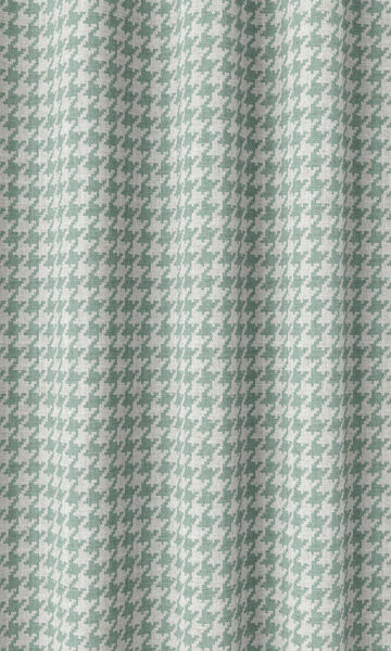Blue Printed Custom Drapery & Roman Blinds