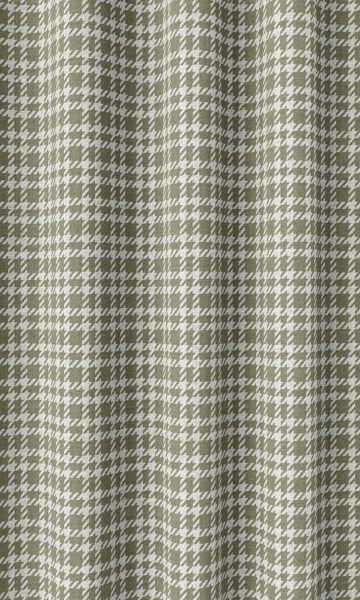 Green Checked Custom Fake Roman Shade For Bed Room