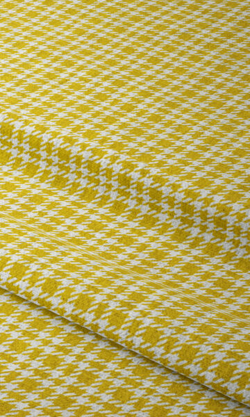 Yellow Check Custom Curtains And Roman Shades