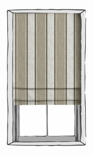Beige And White Modern Striped Roman Shade For Living Room