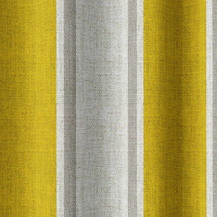 &#8216;Sultry&#8217; Striped Print Window Drapery (Linen White/ Yellow)