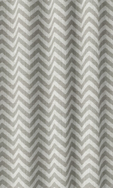 Grey Zig Zag Custom Drapery & Roman Blinds