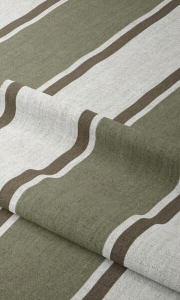 Green And White Striped Custom Fake Roman Shade For Living Room
