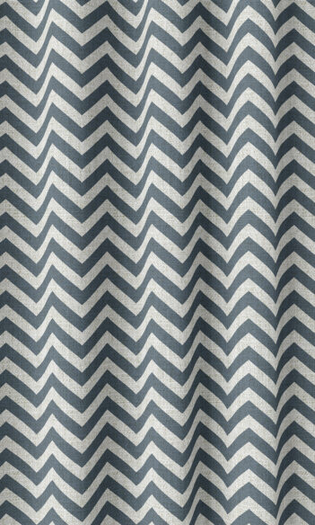 Blue Zig Zag Custom Drapes