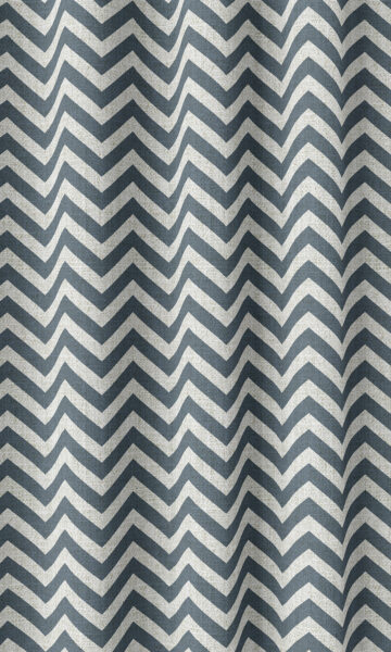 Blue Zig Zag Custom Drapes