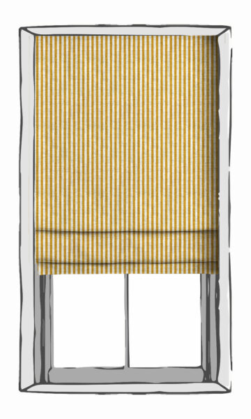 Yellow Striped Custom Roman Blind
