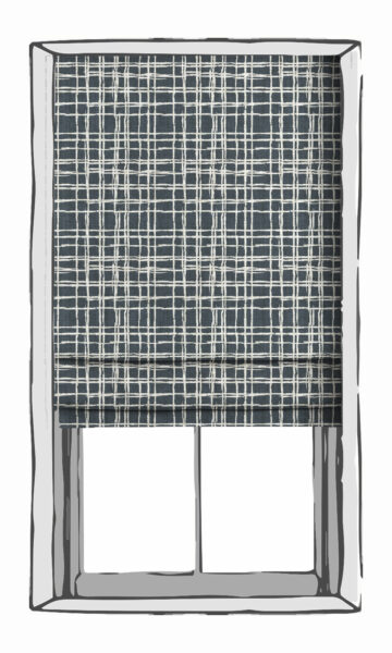 Blue Checked Custom Roman Blind