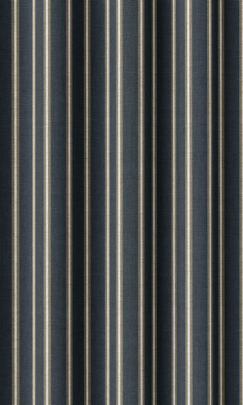 Navy Blue Striped Custom Extra Long Drapes