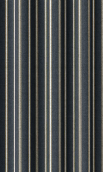 Navy Blue Striped Custom Extra Long Drapes