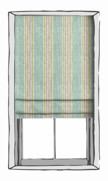 Striped Custom Roman Blinds For Window Treatment
