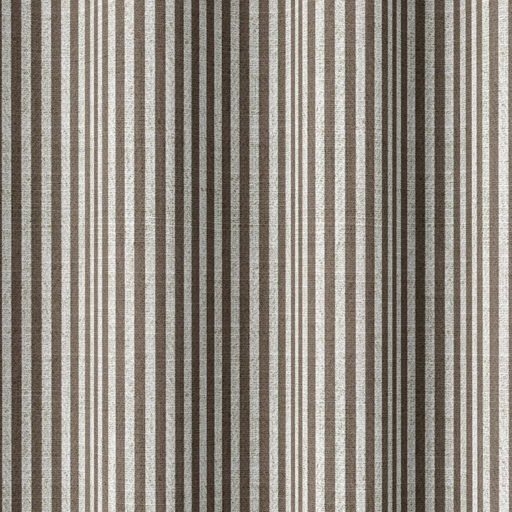 &#8216;Dusty Trail&#8217; Modern Striped Print Curtains (Cedar Brown)