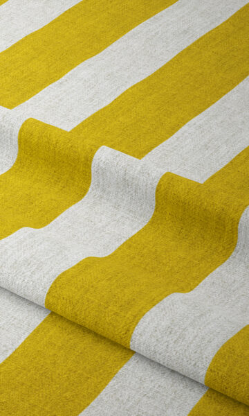 Yellow And White Striped Custom Drapes
