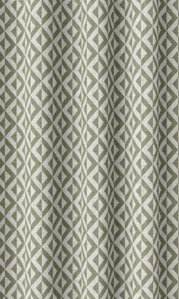 Green Geometric Custom Roman Shades