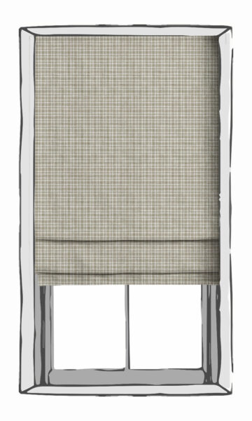 Modern Check Custom Roman Shade For Kitchen