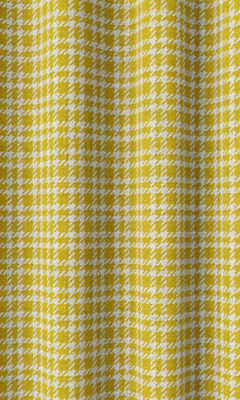 Yellow Checked Custom Drapes