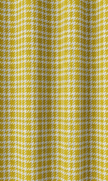 Yellow Checked Custom Drapes