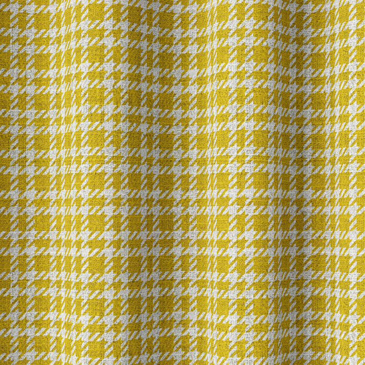 &#8216;Sunflower Gold&#8217; Check Patterned Window Drapes (Yellow)