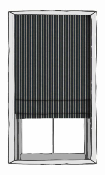 Navy Blue Affordable Striped Custom Roman Shades