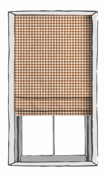 Orange Checked Custom Window Shade