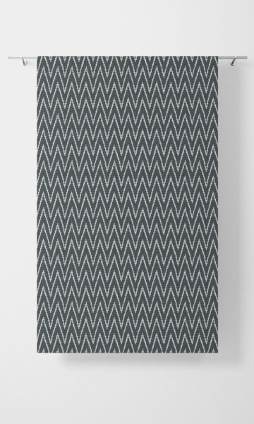 Blue & White Zig Zag Extra Long Custom Curtains
