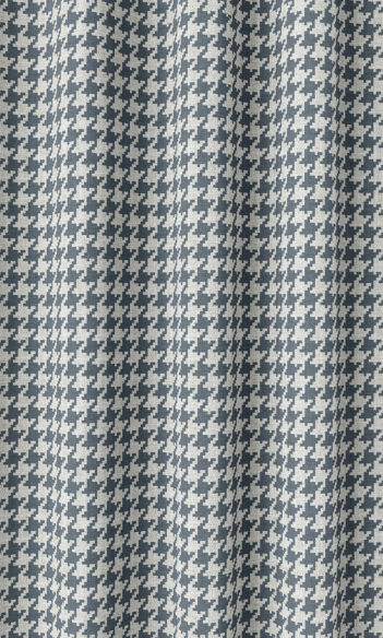 Blue & White Printed Custom Drapes For Dining Room