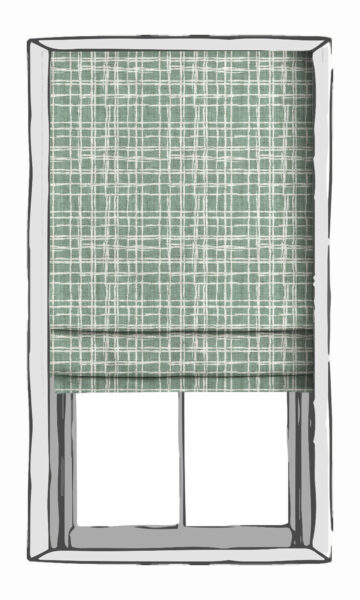 Blue Checked Custom Roman Shade