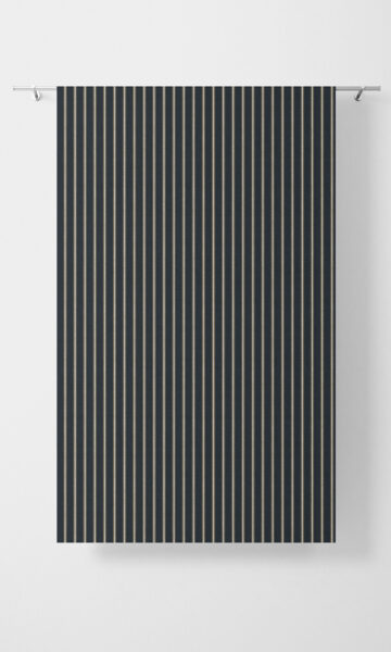 Navy Blue Cotton Striped Custom Drapes