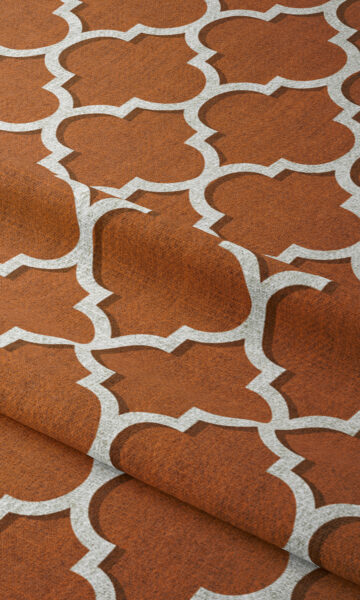 Orange Printed Custom Roman Blind