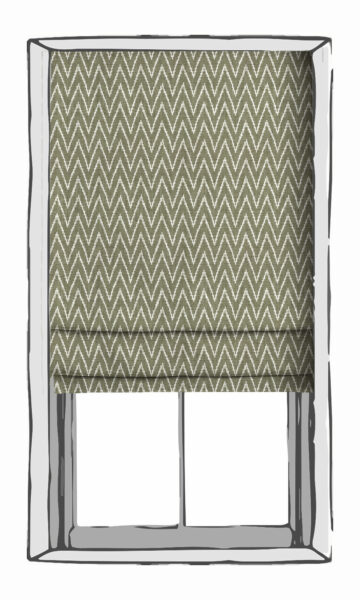 Green Zig Zag Roman Shade
