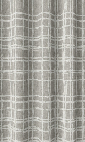 Grey Checked Wide Custom Curtains