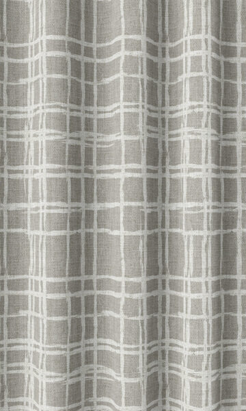 Grey Checked Wide Custom Curtains