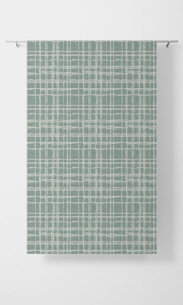 Blue Checked Custom Roman Blinds For Kitchen