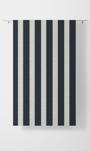 Blue And White Striped Custom Drapes For Bedroom
