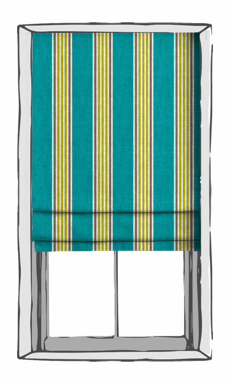 Modern Striped Custom Window Curtains Online I Blue/ Green I Spiffy Spools