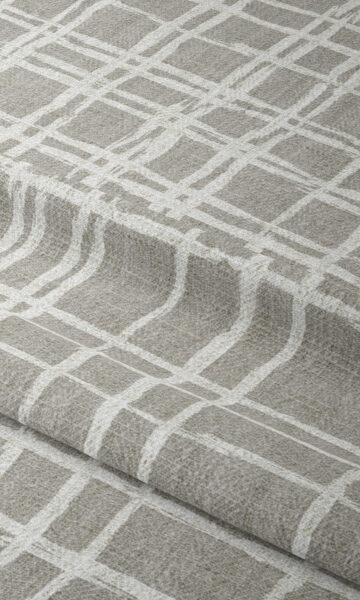 Grey Checked Custom Drapes